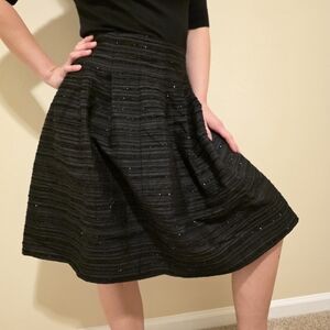 Talbots Black Textured Midi Skirt